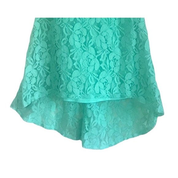 Halo Mint Green Lace Sleeveless Fit & Flare Hi Low Dress Womens Size Small - Picture 2 of 4
